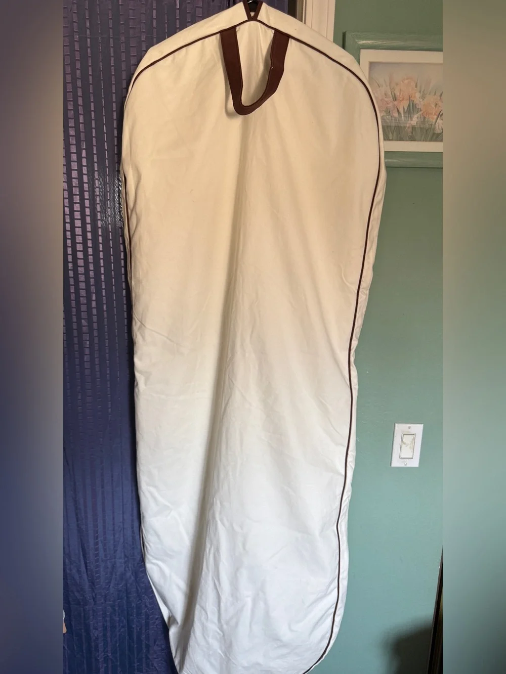 Hermès Garment Bag Travel Suit Cover 60” Foldable Ivory Brown Logo